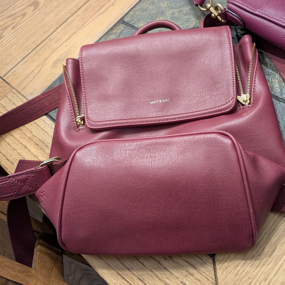 Matt & Nat Burgundy Backpack - Picture 1 of 2